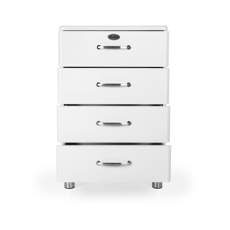 Commode 4 tiroirs Malibu, Blanc