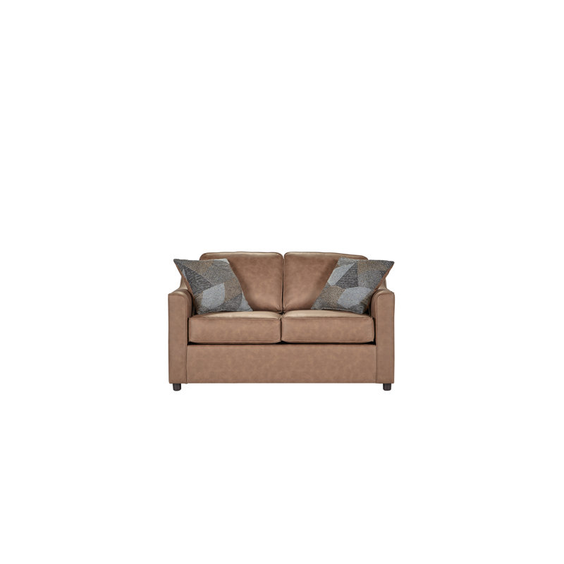 Causeuse rembourrée 58 po avec coussins Terrazzo, Perle noisette