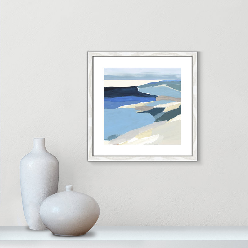 Decker Graham Lake II - Painting Print, 18.25" H x 18.25" W x 0.75" D, White Wood Framed Paper