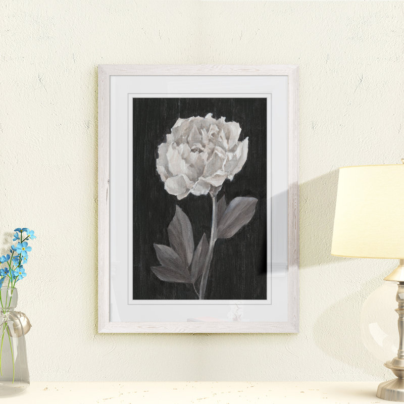 «Black and White Flowers IV» par Paul Cezanne - reproduction d'art encadrée, H 28 po x l 38 po x 1,25 po