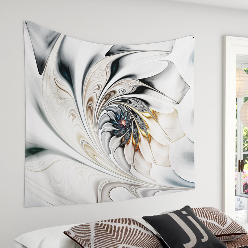 Tapisserie florale murale, décor de fleurs en verre coloré blanc - art floral en verre coloré blanc, H 50 po x l 60 po