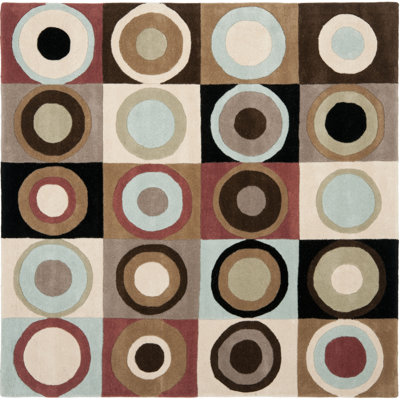 Tapis géométrique en laine et en viscose touffeté à la main Amier