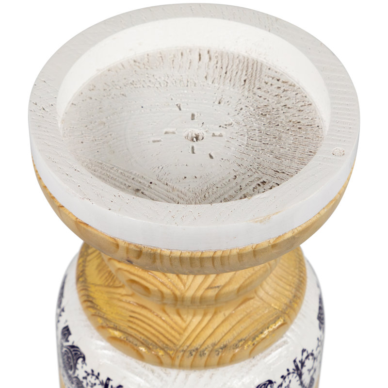 Chandelle de table en bois H 8,5 po
