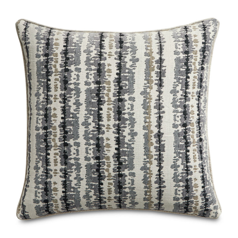 Antigua Square Pillow Cover & Insert, Coal Abstract