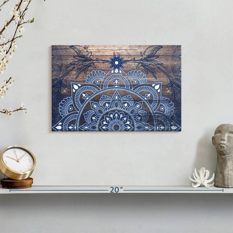 Mandala de plan sur toile, H 8 po x l 12 po x P 1 po