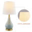 Ensemble de lampes de table modernes en céramique 18 "avec ports USB et base en bronze antique poli Conyer-2124365612