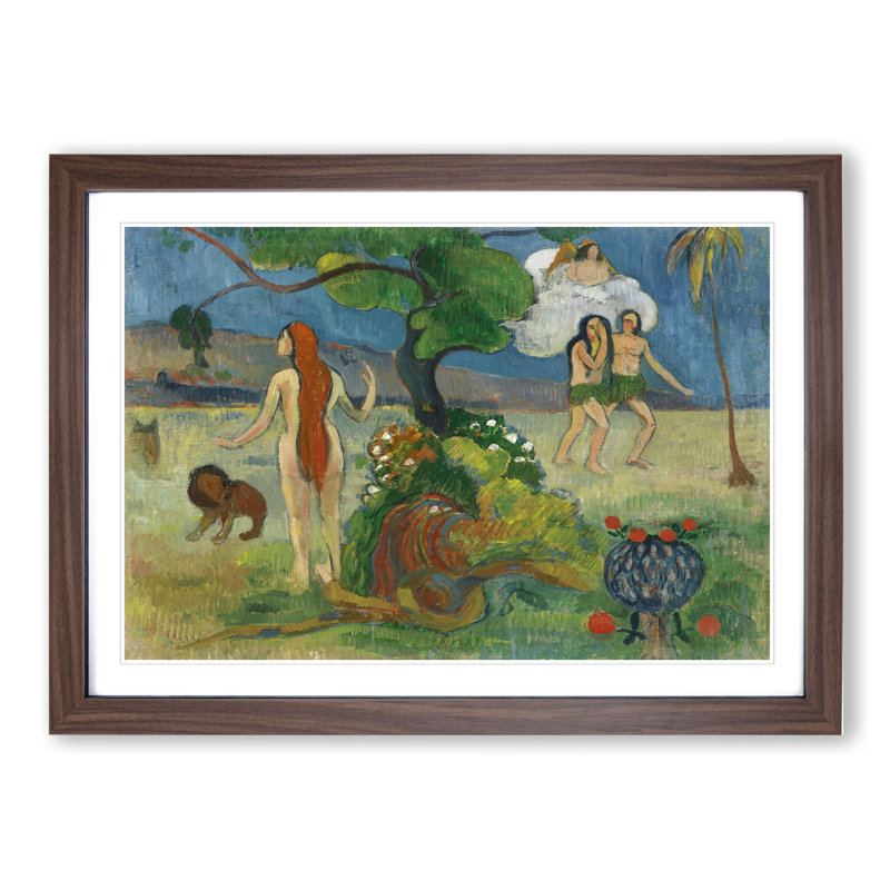 Paradise Lost by Paul Gauguin - Framed Print, 48cm H x 65cm W x 2cm D, Walnut Framed