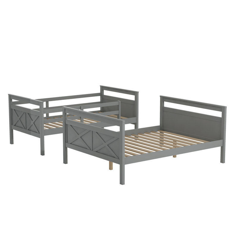 Zula Kids Twin Over Full Bunk Bed, Grey
