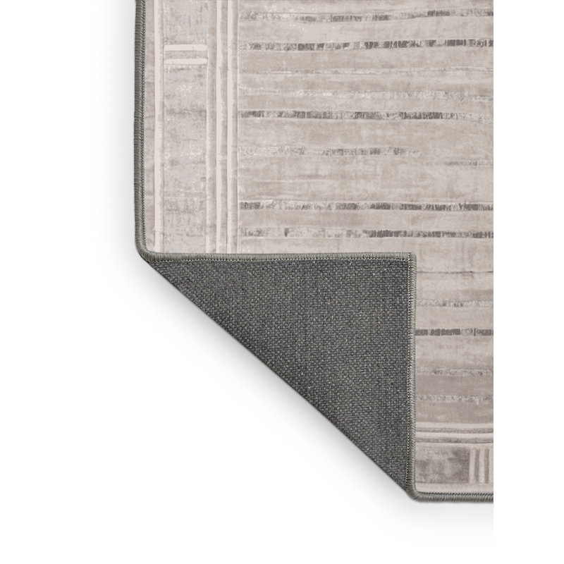 Tapis gris soyeux et moelleux, Carré 3 pi