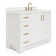 Freitas 42'' Solid Wood Single Bathroom Vanity with 1.5'' White Quartz Top, Right Offset Rectangular Sink