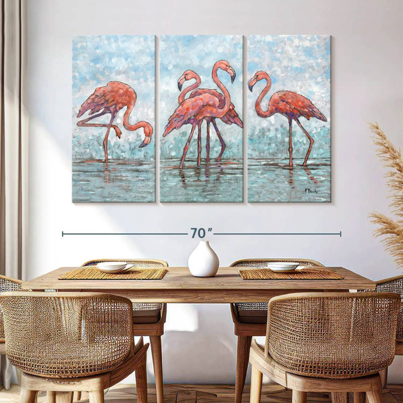 Brampt Impressions Of Flamants IV, H 42 po x l 65 po