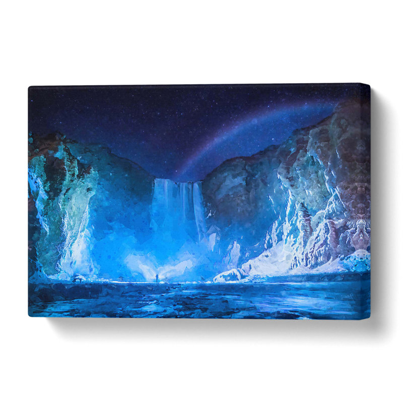 Skogafoss Waterfall in Iceland in Abstract - Wrapped Canvas, 50 cm H x 76 cm W
