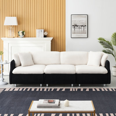 Spacious And Comfortable 3 , 2 Black White Throw Pillows, Velvet Living Room Piece In Velvet, Enhancing Functionality