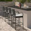 Bahoque Wicker Outdoor 29.5 " H Patio Stool with Cushion
