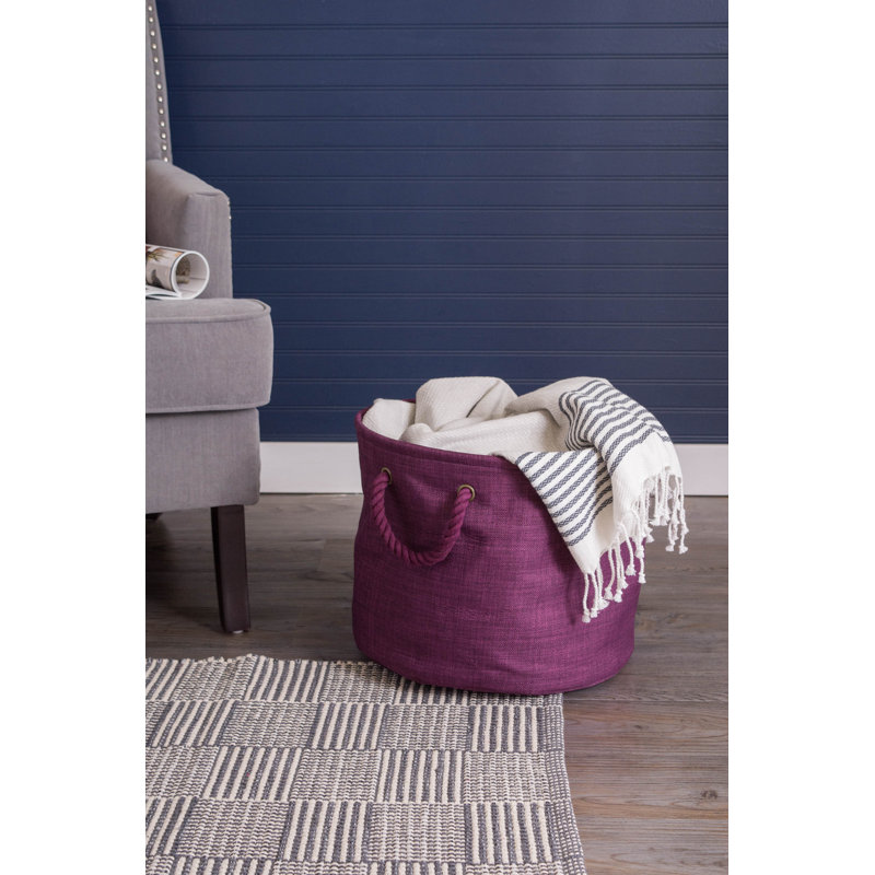 Bac en tissu panaché Aona, Aubergine, H 12 po x l 15 po x p 15 po