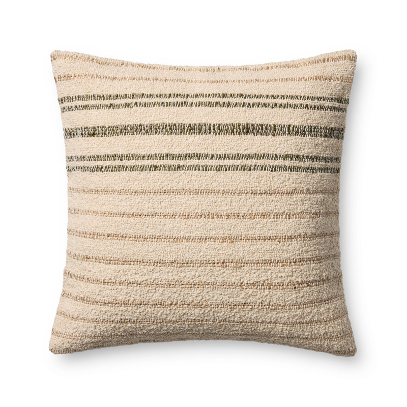 Coussin décoratif Amber Lewis x Loloi Atley, Naturel / Olive, Housse de coussin seulement - sans coussin