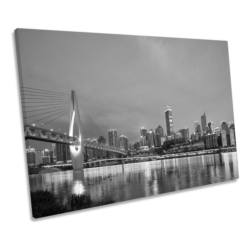 Chongqing China Skyline - Wrapped Canvas Print, 81.3cm H x 121.9cm W x 4cm D