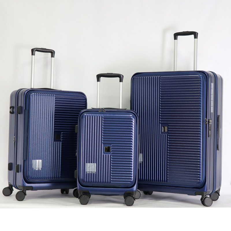Luggage,with front opening,TSA approved lock,hardshell suitcase, Aqua Blue