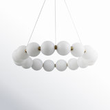 Minza 21 - Light Acrylic Dimmable LED Wagon Wheel Chandelier