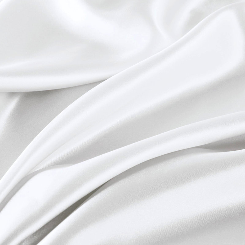 Drap-housse pour lit simple en satin de coton blanc 4 pièces - froissé, doux pour la peau et les cheveux