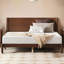 Structure de lit plateforme Mid Century en bois massif avec support en lattes de bois, noyer noir-1904663217-1904663219