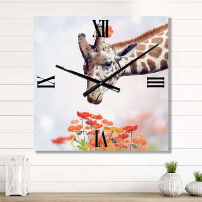 Portrait d'une girafe II - Horloge murale de ferme