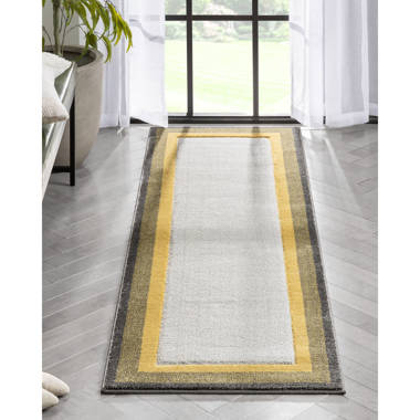 Selin Solid Colour Machine Woven Yellow Area Rug