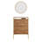 Wall-Mounted Shoe Cabinet With Mirror, Brown Finish