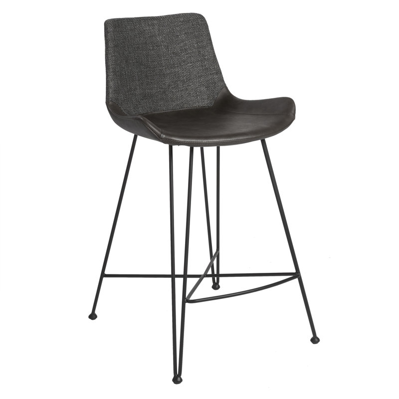 Tabouret de bar et de comptoir Obryant, Gris foncé, Tabouret de comptoir (assise de 25,6 po de hauteur