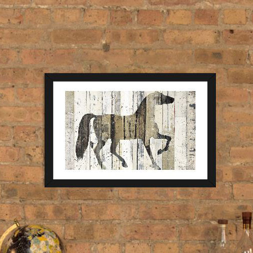 «Dark Horse», impression sur toile, H 16 po x l 24 po x P 1 po, Papier encadré noir