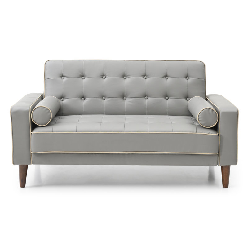 Contemporary Gray Loveseat For Two, Gray