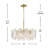 Isamary Brushed Shiny Brass 6-light Tiered Leaf-shaped Glass Chandelier
