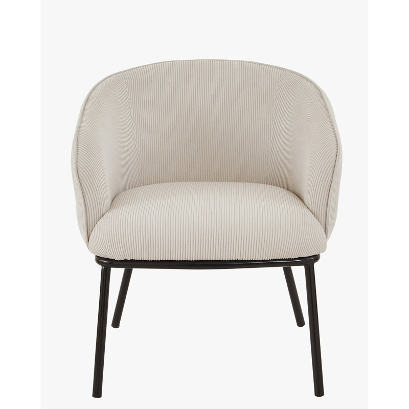 Fauteuil d'appoint rembourré avec pieds en métal Modern, Beige