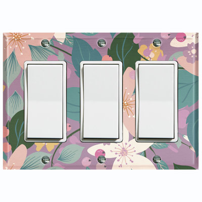 Patterned 3 - Gang Rocker Standard Wall Plate