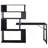 Home Office Computer Desk L-Shaped Corner Table, Rotating Computer Table With 5-Tier Bookshelf, Four Installation Methods, Lockable Casters