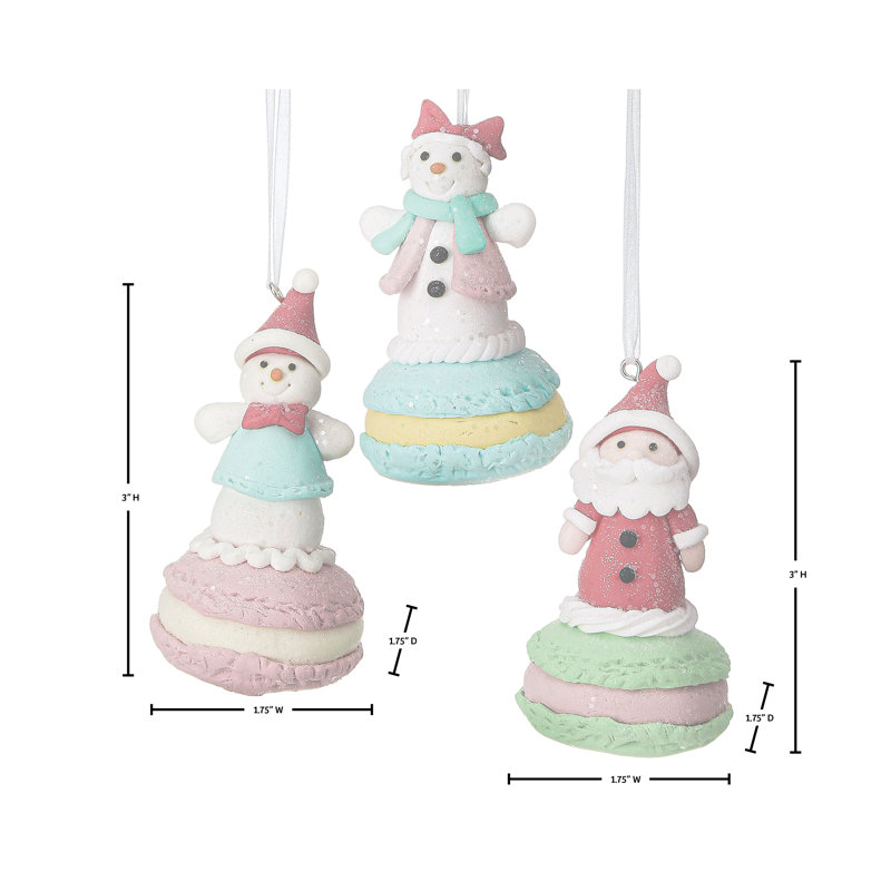 Ornement 3 "pâte d'argile avec amis Macaron 