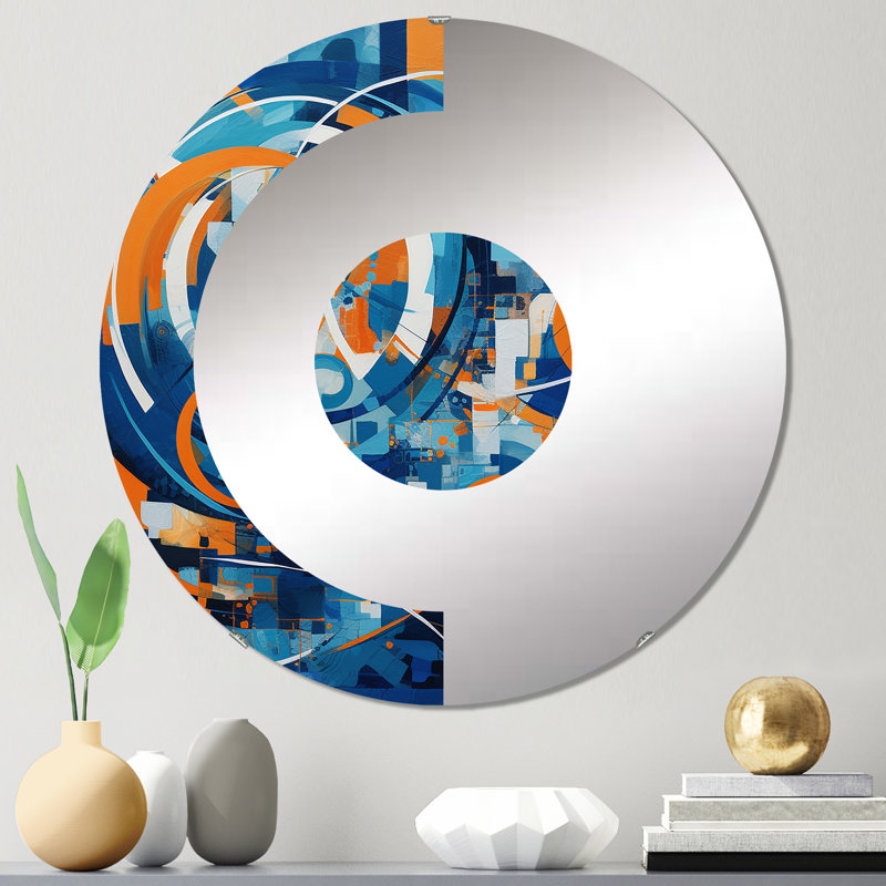 Wrayon - Miroir mural demi-cercle, 31,4 po x 31,4 po