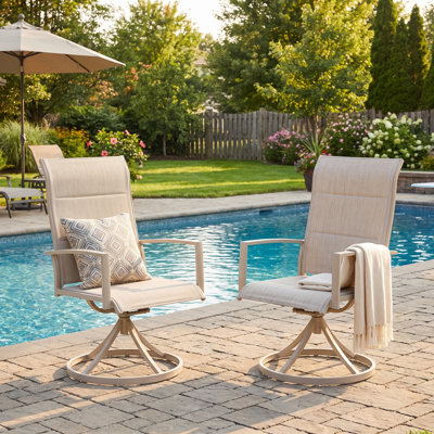 Padded Swivel Patio Dining Chairs