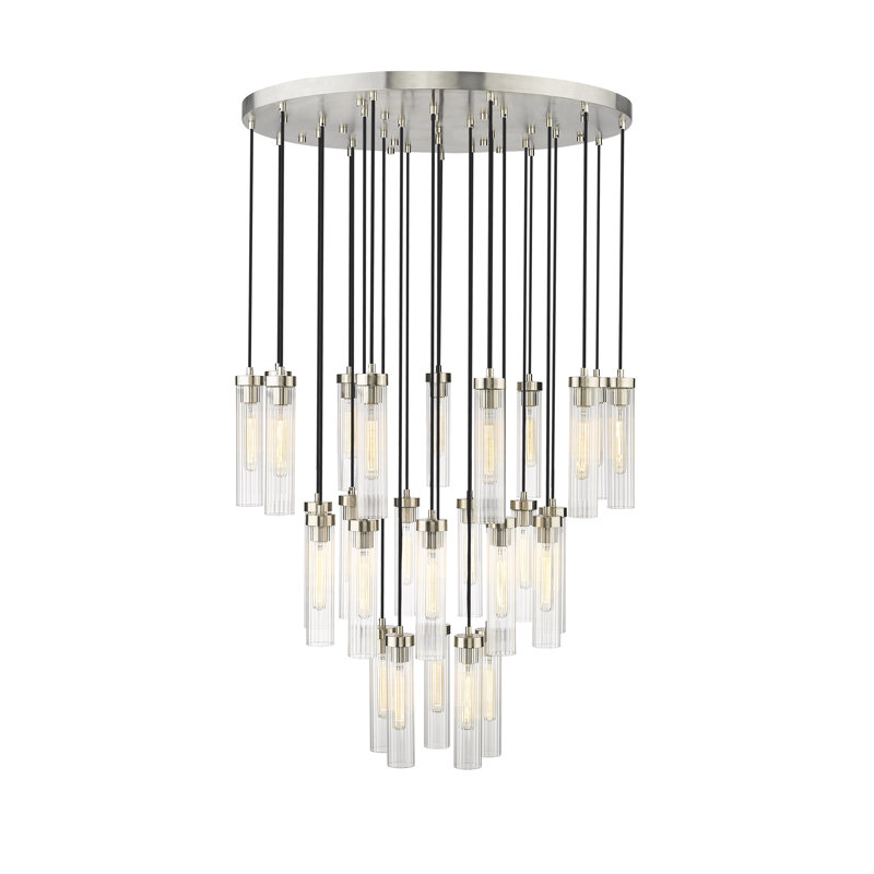 Lustre 27 lumières Mortola, Nickel brossé
