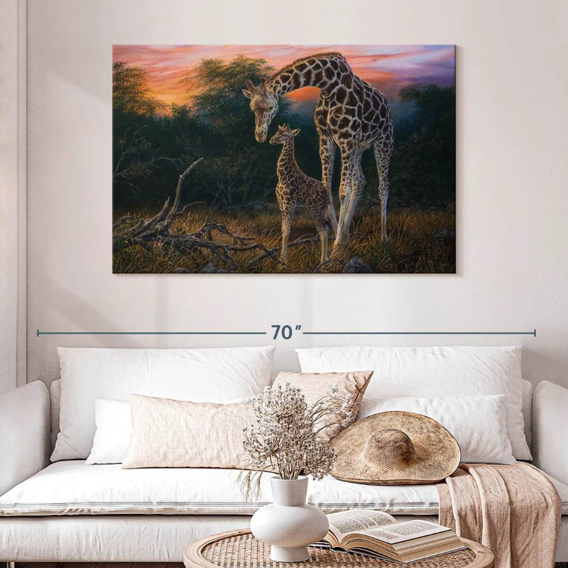 Girafe «A Mothers Love», H 32 po x l 48 po
