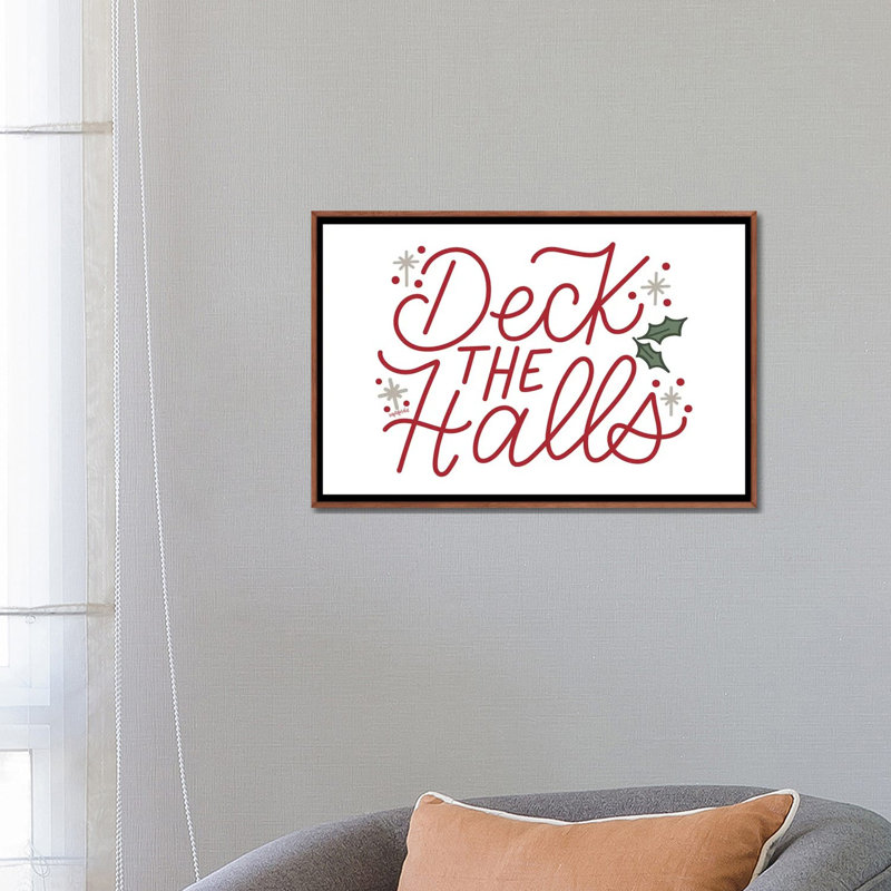 «Deck The Halls», reproduction d'art sur toile encadrée, H 18 po x l 26 po, Brun