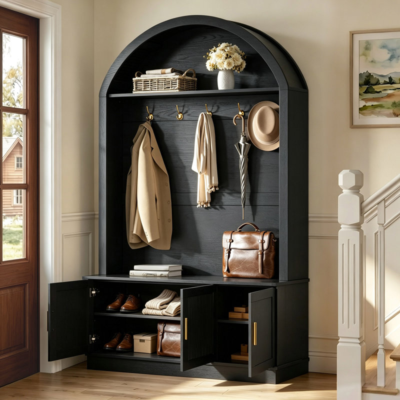 Arbre d'entrée 46,4 po Farmhouse, Black