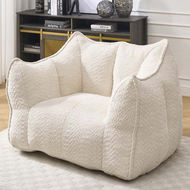 Fauteuil à billes en chenille, Beige