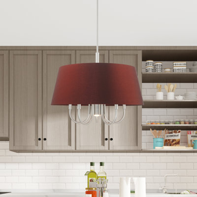 Barbora 6 - Light Steel Dimmable Kitchen Island Drum Chandelier