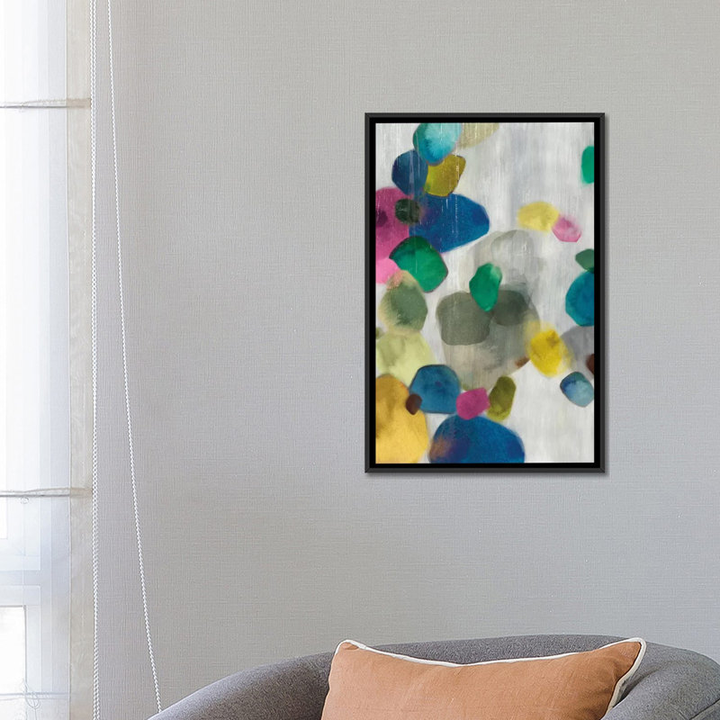 «Shadow Pebbles I», impression sur toile, H 60 po x l 40po x P 1,5 po, Toile avec cadre noir, Pas de tapis