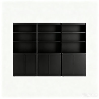 Modern 72" Tall Bookshelf with Doors and Adjustable Shelves, Library Bookcase with Storage Cabinet and Open Book Shelfs, Wood Book shelf for Home Offi
