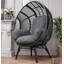 Fauteuil de patio en osier PE avec tissage en rotin gris-7953756