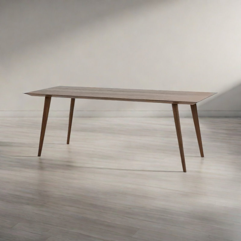 Medwin Ash Rectangular Solid Wood Top with Solid Wood Base Dining Table, 31.49" W x 62.99" L