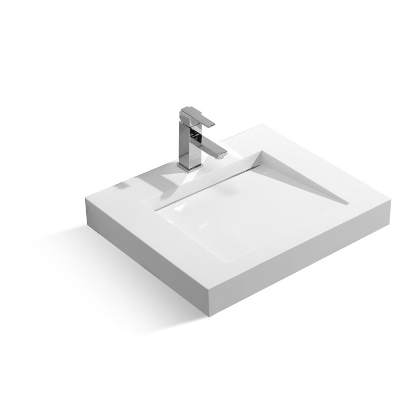 Lavabo de salle de bain à simple cuve rectangulaire DAX - Gris mat