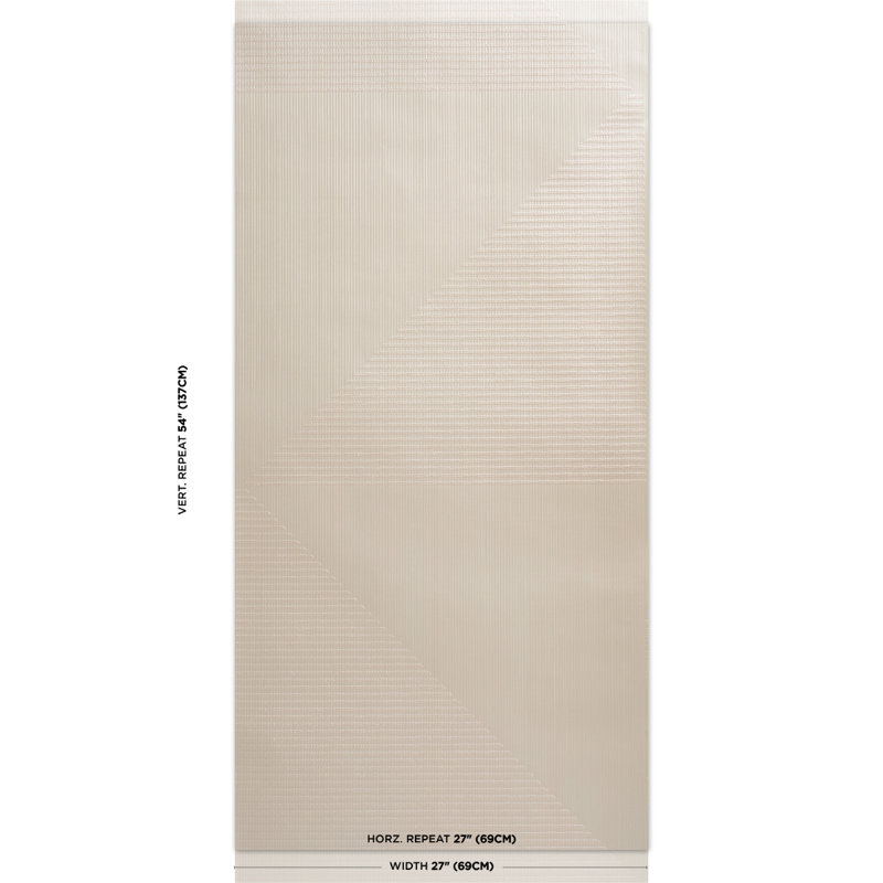 Hand Combed Triangles Wallpaper, Ivory